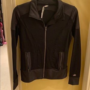 Black zip jacket by Alo Yoga, size S
